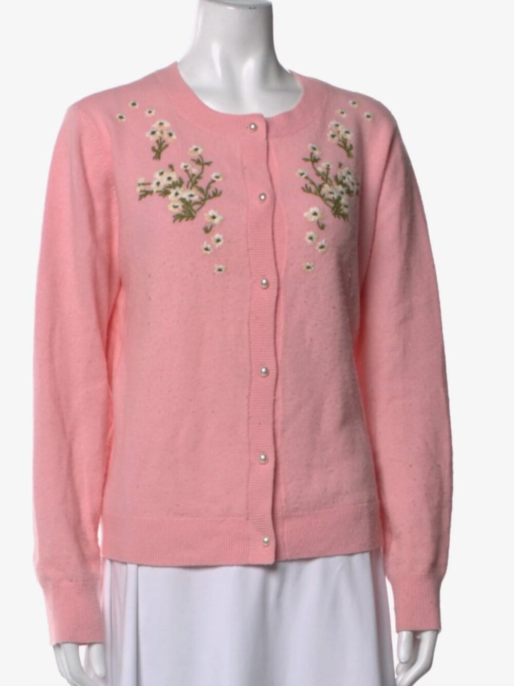 NWT Hill House Audrey Cardigan, Pink Floral Embroidered Sweater XXL
